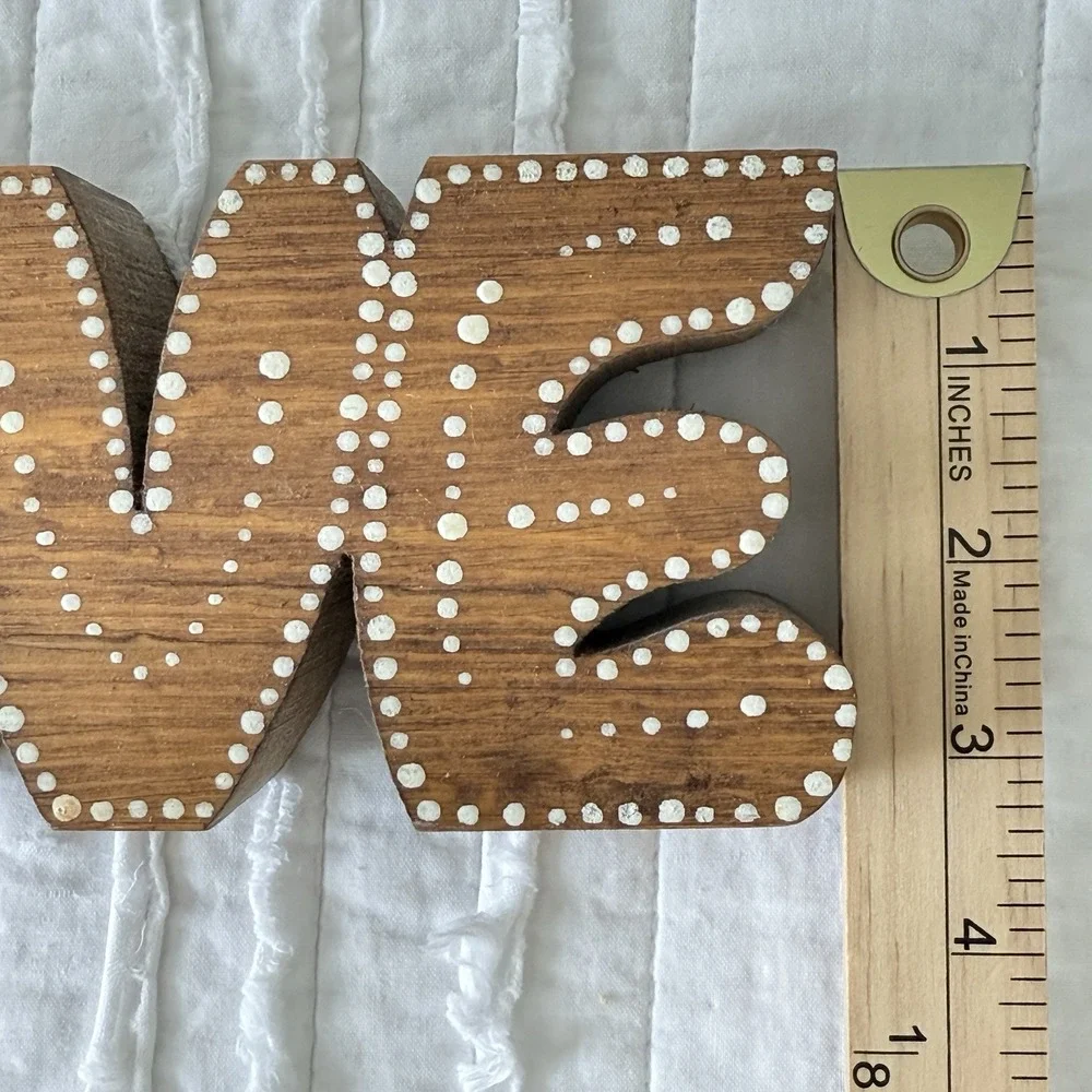 VTG Desk Name Plate Office Hand painted‎ Boho Home Decor 70s Toll Painted 3x12